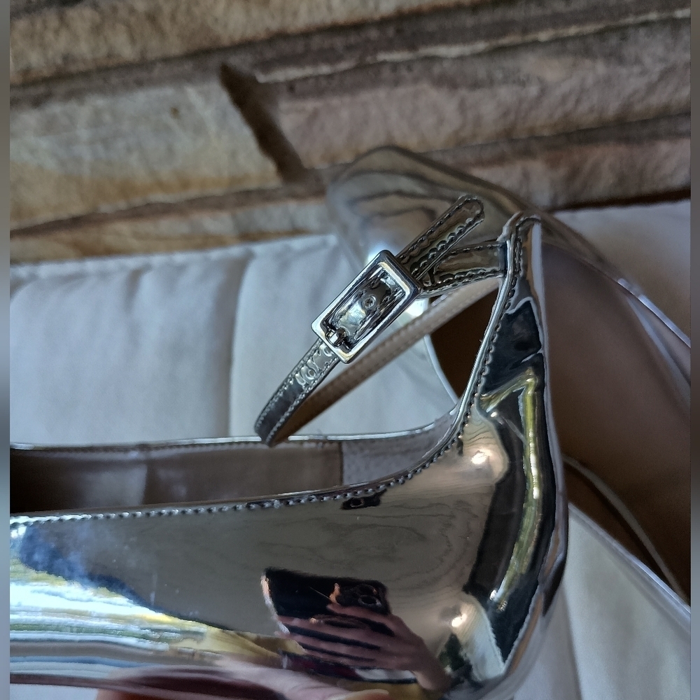 Ann Taylor Metallic Ankle Strap Flats_8 - Picture 7 of 7